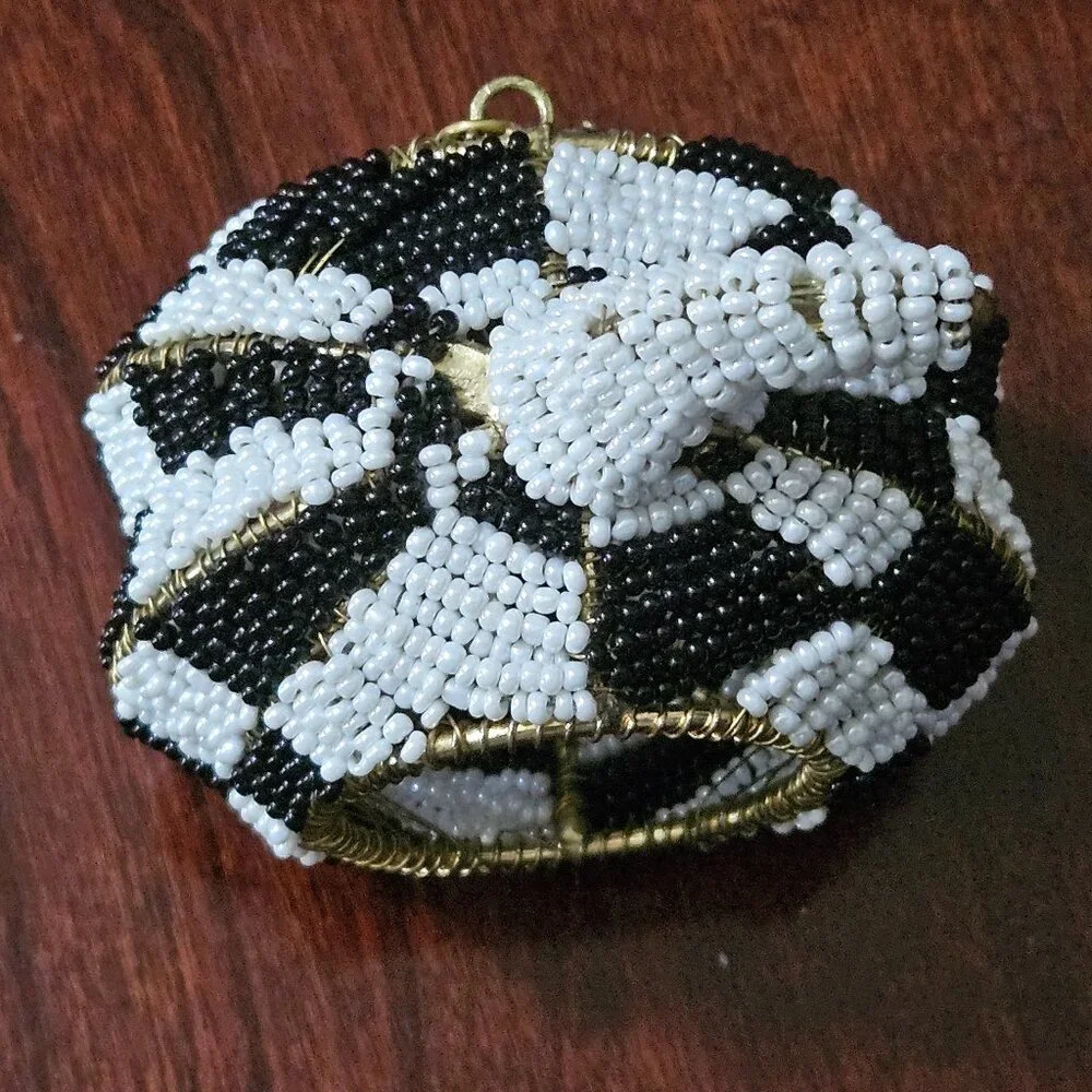 RARE RETIRED MACKENZIE CHILDS COURTLY CHECK FALL HALLOWEEN PUMPKIN NAPKIN RING
